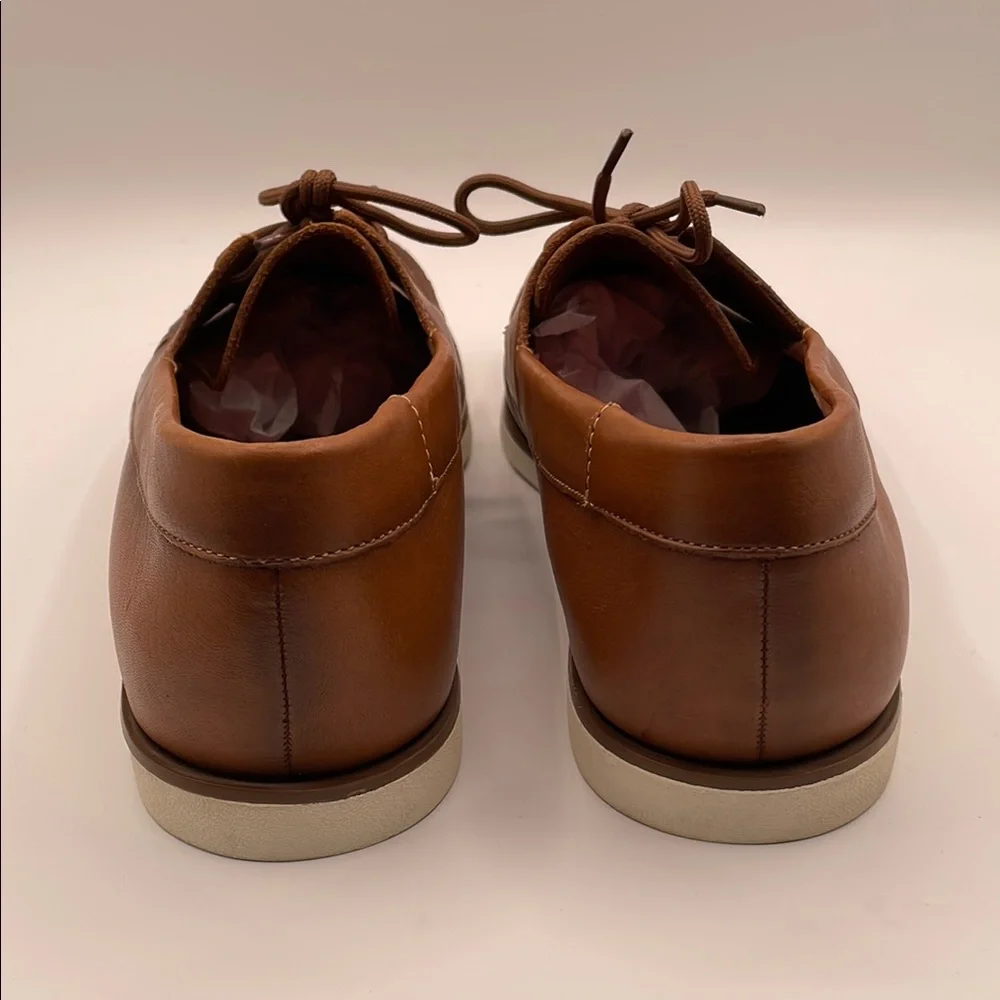 Section X Brown Leather Boat Shoes Classic Moccasin Tie Style Size 13